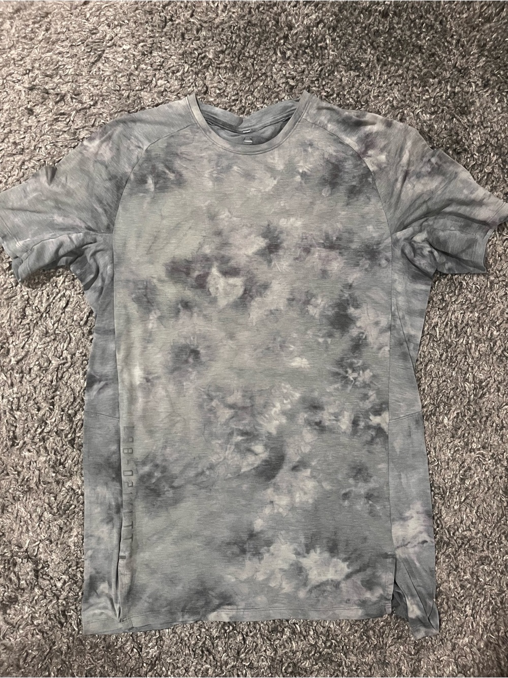 Lululemon Always Agile Shirt Diamond Dye White Asphalt Grey Men’s Medium